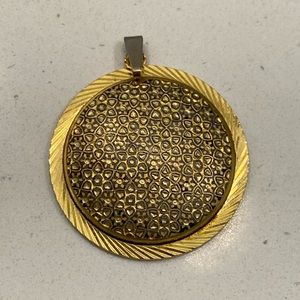 Vintage Damascene Toledo Gold Spain Round charm